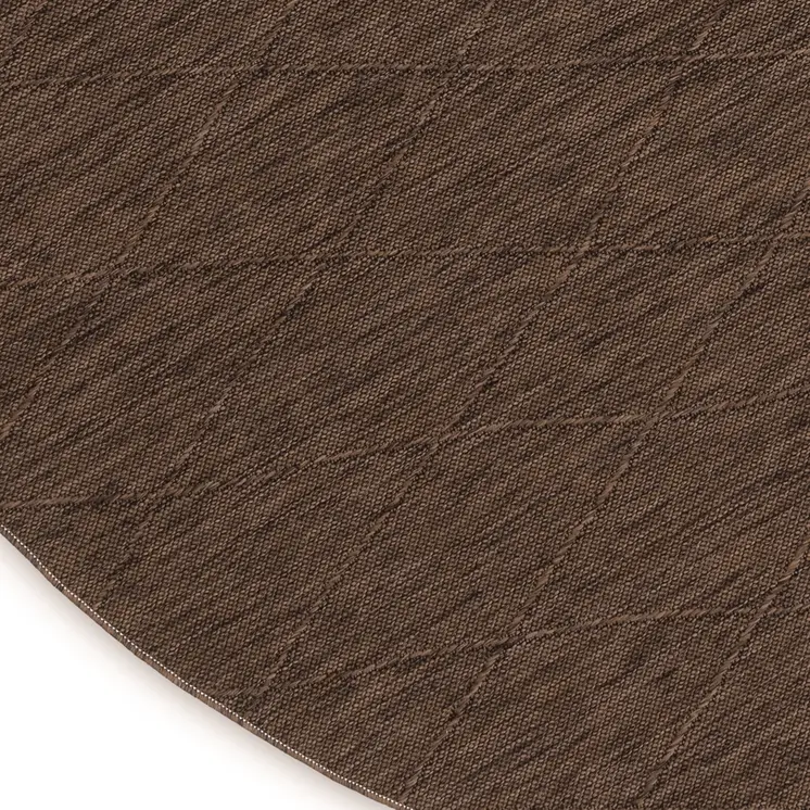 8' Dark Brown And Brown Round Geometric Indoor Outdoor Area Rug