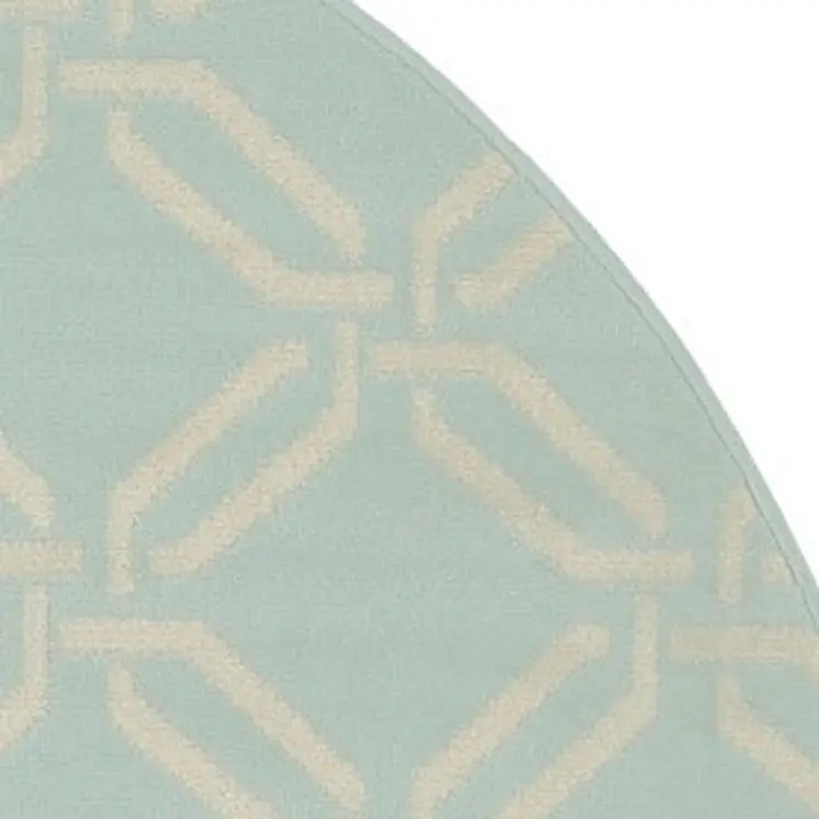 5' Beige and Green Trellis Round Rug