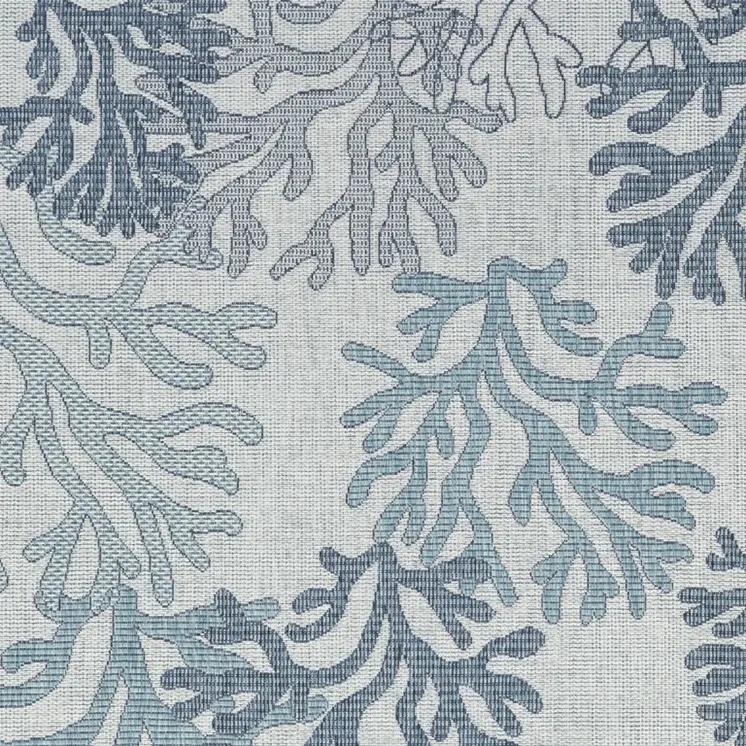 5' X 7' Navy Blue Ivory And Blue Nautical Indoor Outdoor Area Rug