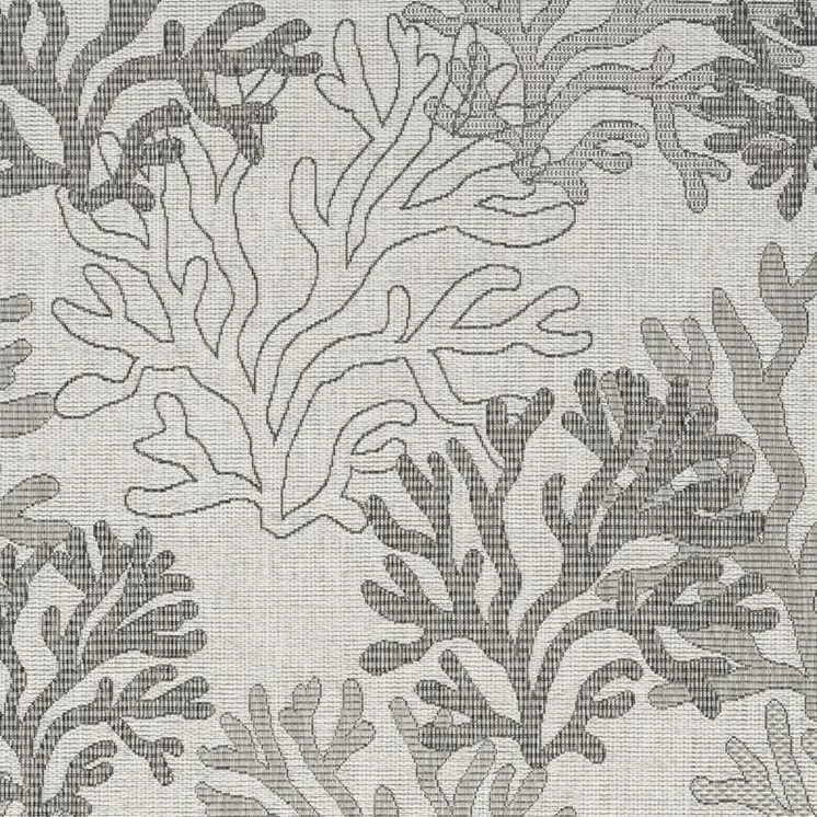 5' X 7' Gray Black And Ivory Nautical Indoor Outdoor Area Rug
