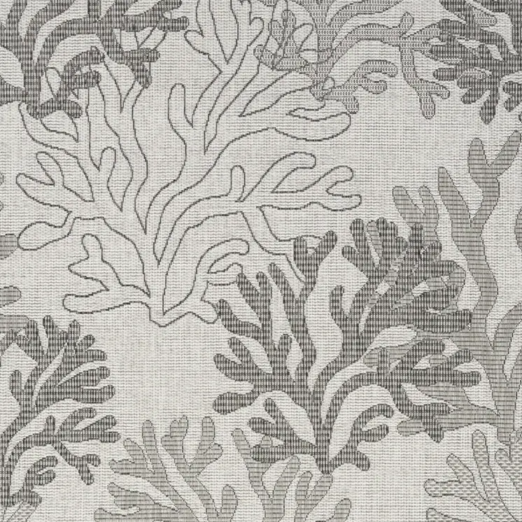 4' X 6' Gray Black And Ivory Nautical Indoor Outdoor Area Rug