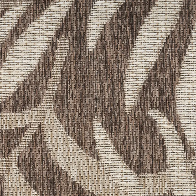 4' X 6' Brown And Ivory Palm Leaf Indoor Outdoor Area Rug