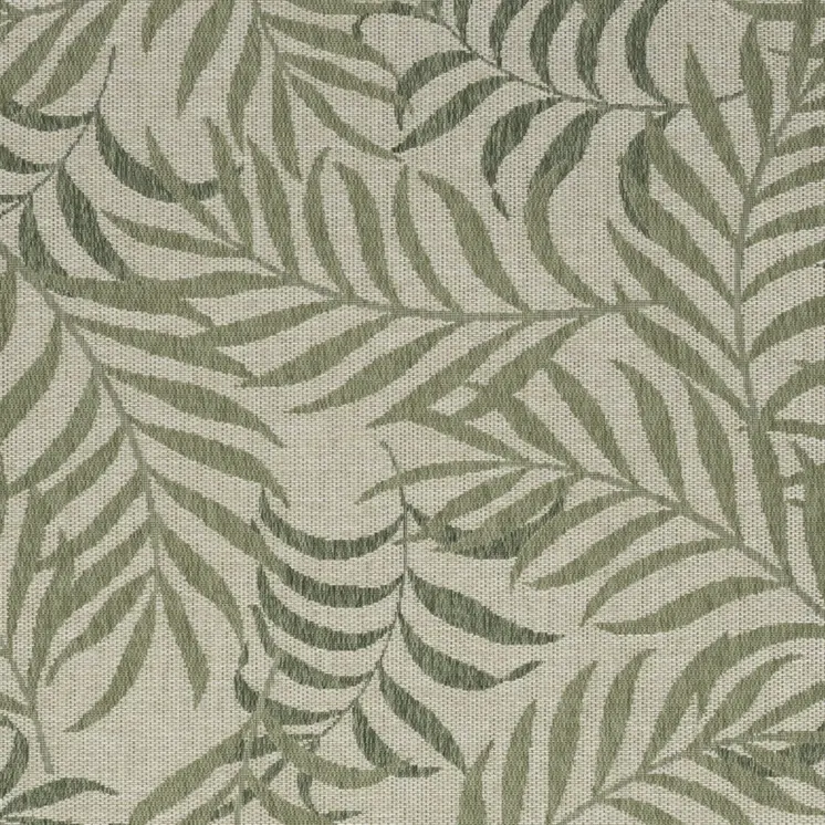 4' X 6' Ivory And Green Palm Leaf Indoor Outdoor Area Rug