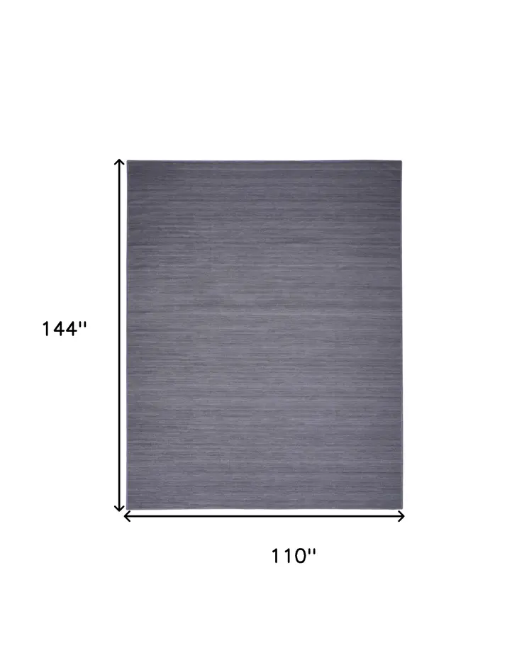 9' X 12' Navy Blue Abstract Washable Area Rug