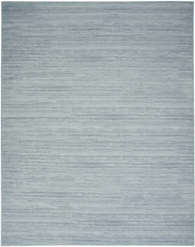 9' X 12' Aqua Abstract Washable Area Rug