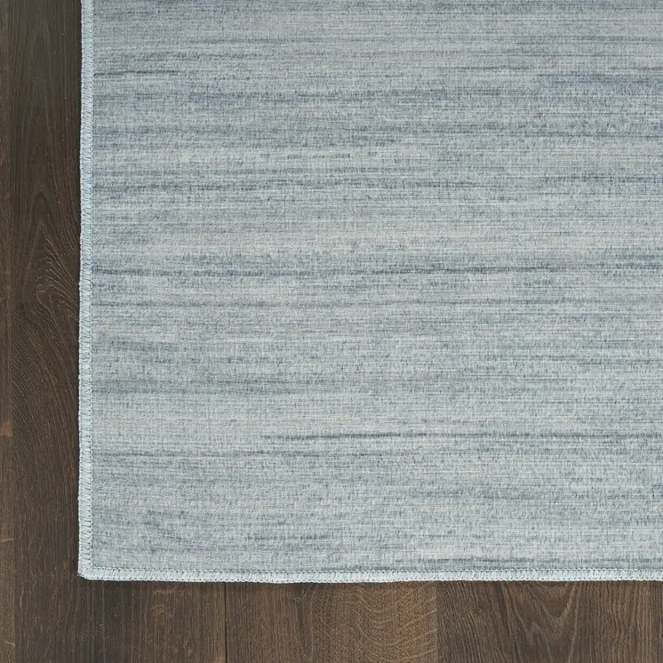 9' X 12' Aqua Abstract Washable Area Rug