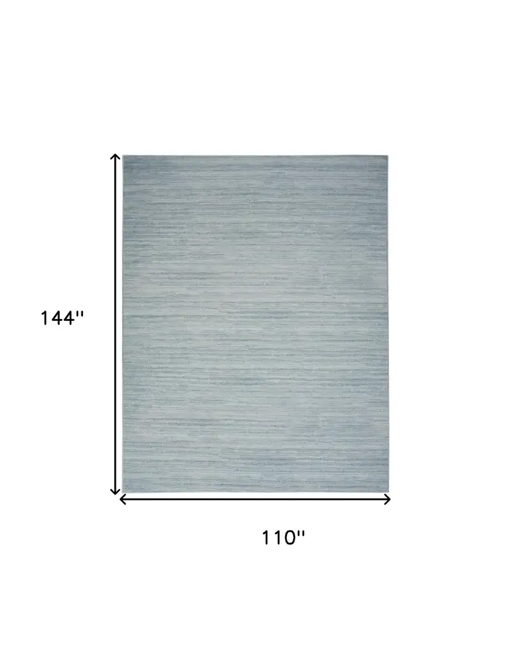 9' X 12' Aqua Abstract Washable Area Rug