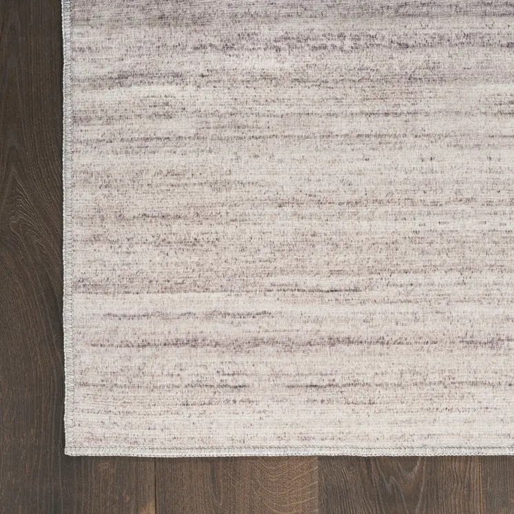 9' X 12' Ivory and Light Brown Abstract Washable Area Rug