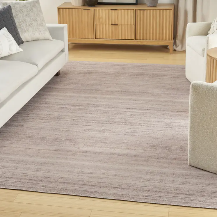 9' X 12' Ivory and Light Brown Abstract Washable Area Rug