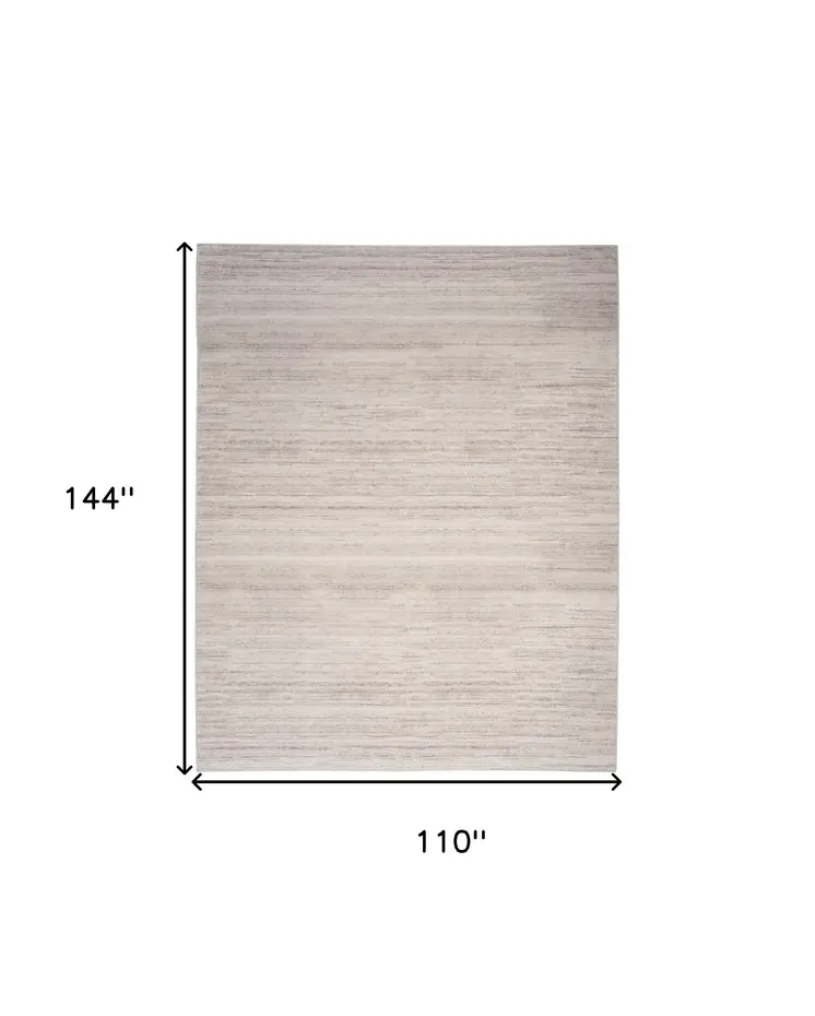 9' X 12' Ivory and Light Brown Abstract Washable Area Rug