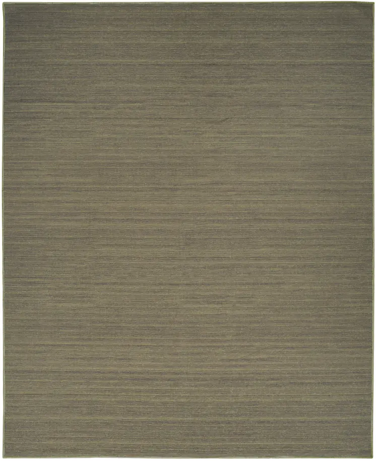 9' X 12' Green Abstract Washable Area Rug