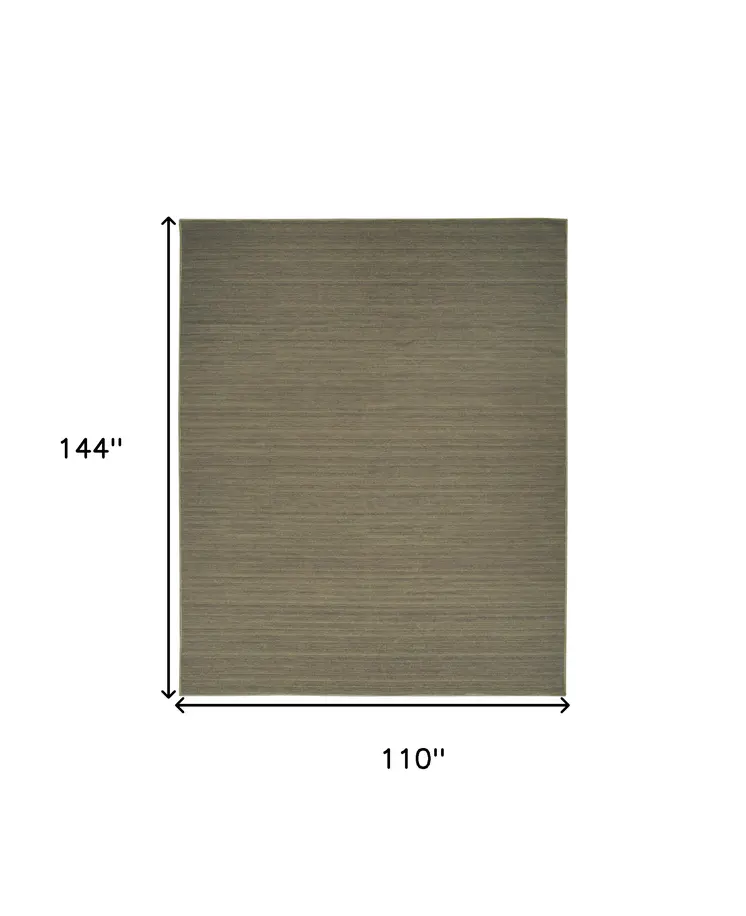 9' X 12' Green Abstract Washable Area Rug