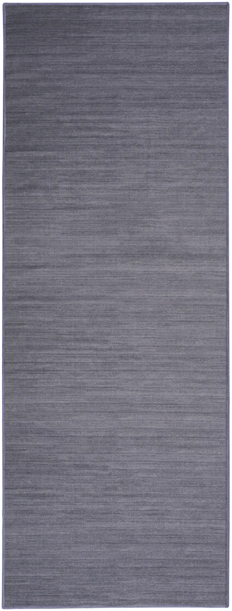 10' Navy Blue Abstract Washable Runner Rug
