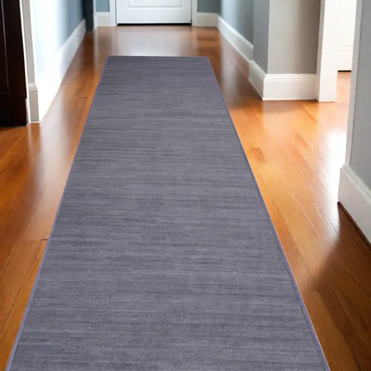 10' Navy Blue Abstract Washable Runner Rug
