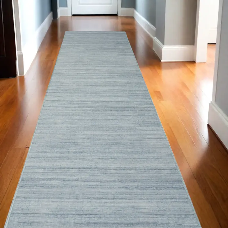 10' Aqua Abstract Washable Runner Rug