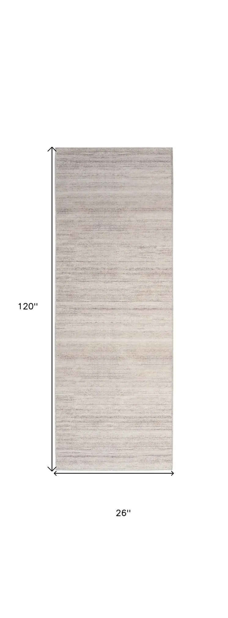 10' Ivory and Light Brown Abstract Washable Runner Rug