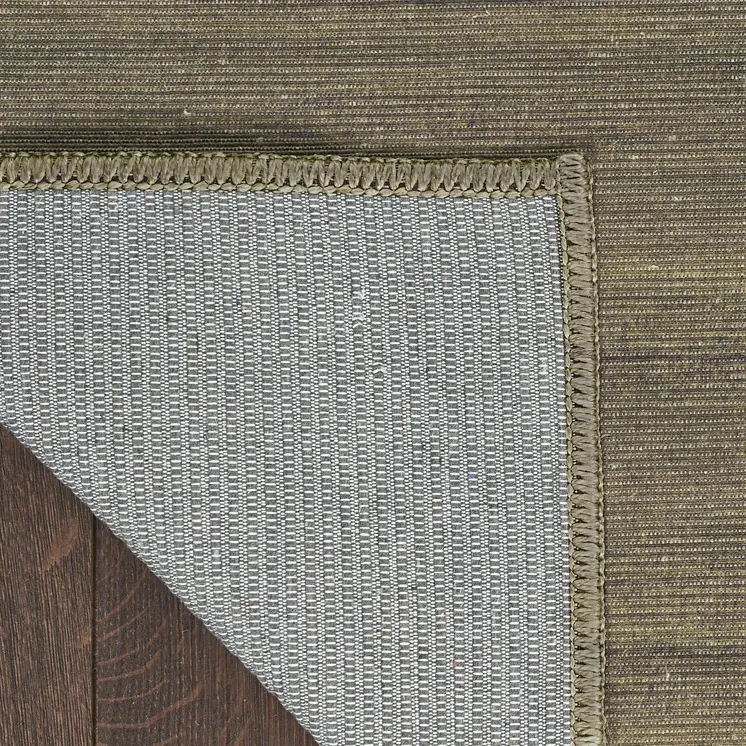 10' Green Abstract Washable Runner Rug