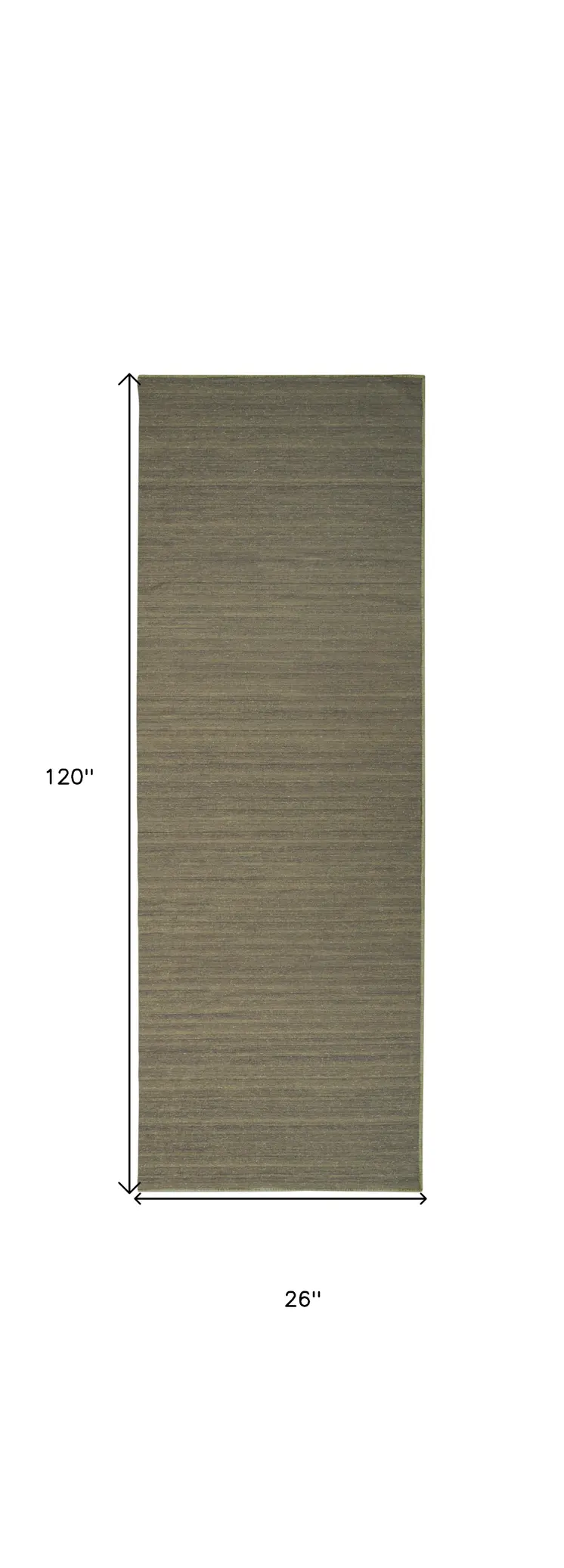 10' Green Abstract Washable Runner Rug