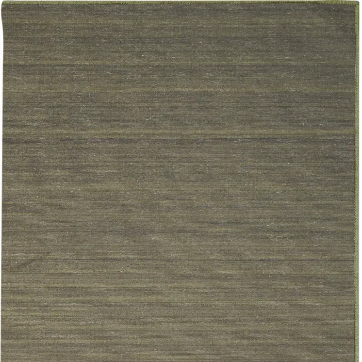 10' Green Abstract Washable Runner Rug