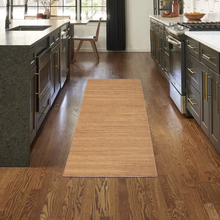 10' Copper Abstract Washable Runner Rug