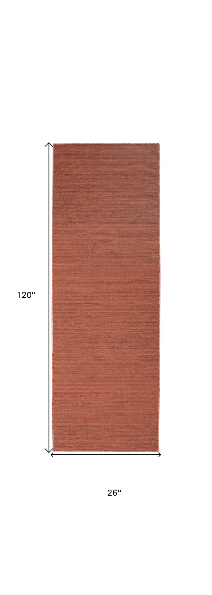 10' Brick Red Abstract Washable Runner Rug