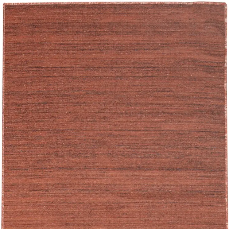 10' Brick Red Abstract Washable Runner Rug