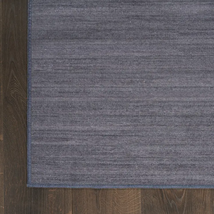 8' X 10' Navy Blue Abstract Washable Area Rug