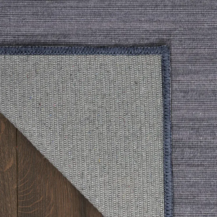 6' X 9' Navy Blue Abstract Washable Area Rug