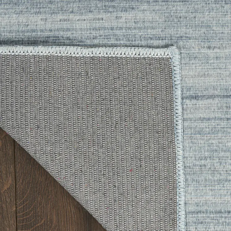6' X 9' Aqua Abstract Washable Area Rug