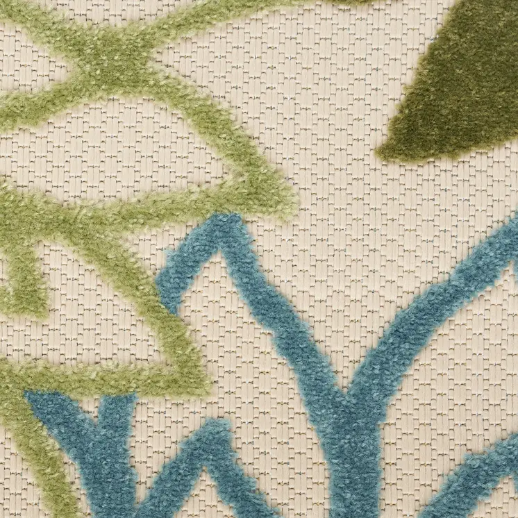 6' X 9' Green Abstract Washable Area Rug