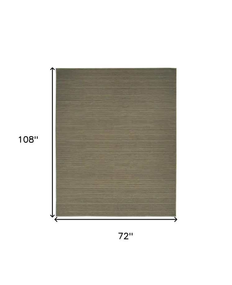 6' X 9' Green Abstract Washable Area Rug
