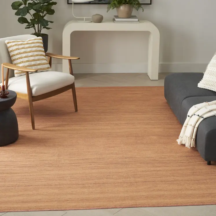 6' X 9' Copper Abstract Washable Area Rug