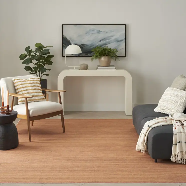 6' X 9' Copper Abstract Washable Area Rug