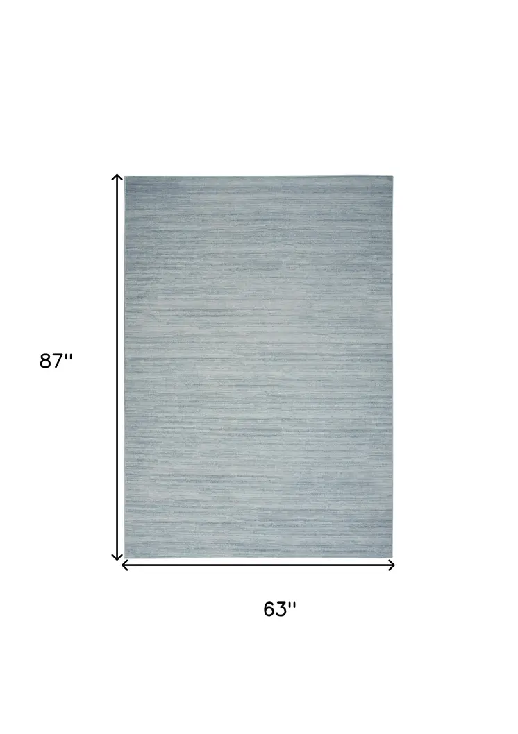 5' X 7' Aqua Abstract Washable Area Rug