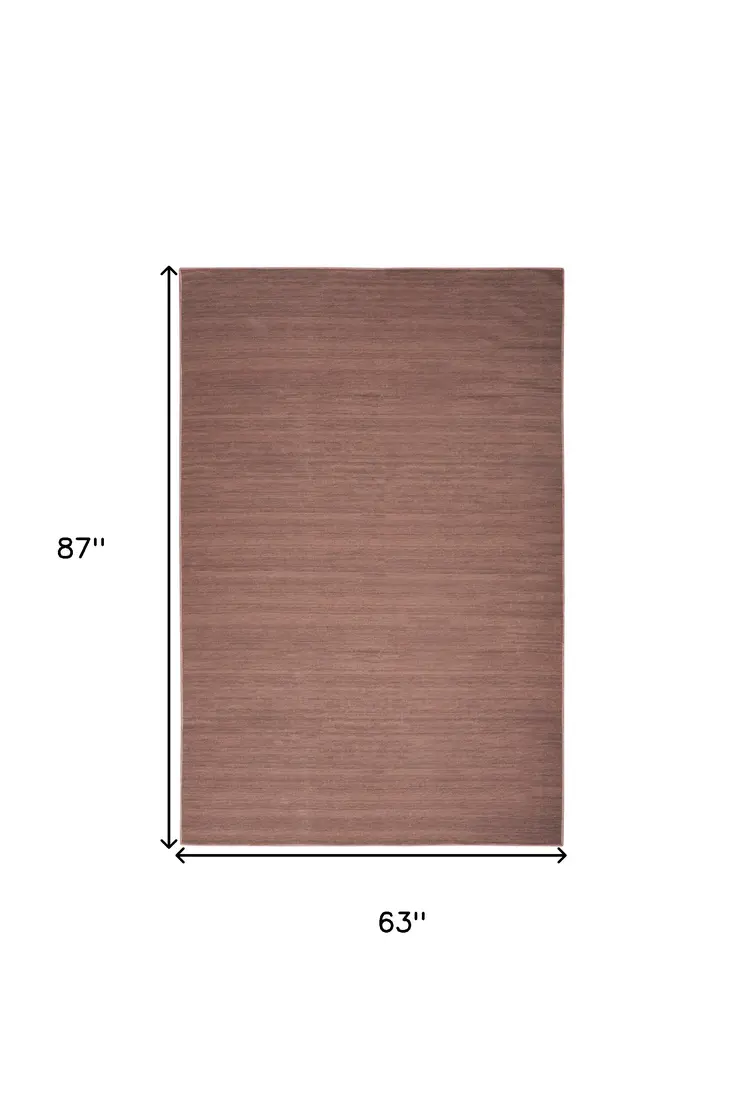 5' X 7' Brown Abstract Washable Area Rug