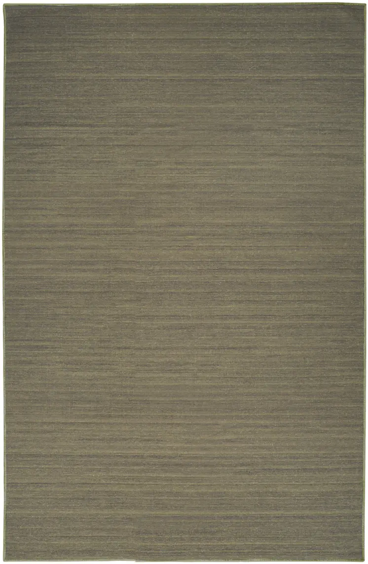 5' X 7' Green Abstract Washable Area Rug
