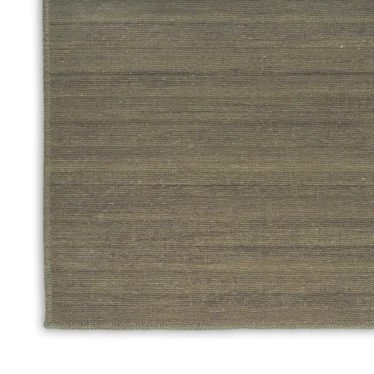 5' X 7' Green Abstract Washable Area Rug