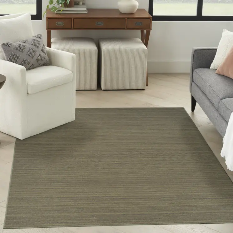 5' X 7' Green Abstract Washable Area Rug