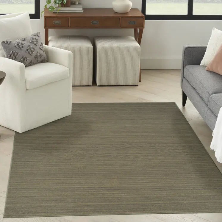 5' X 7' Green Abstract Washable Area Rug