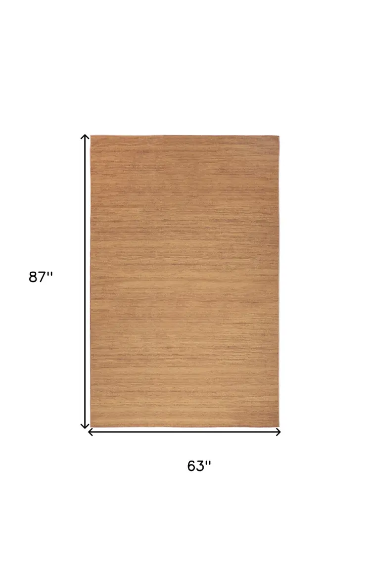 5' X 7' Copper Abstract Washable Area Rug