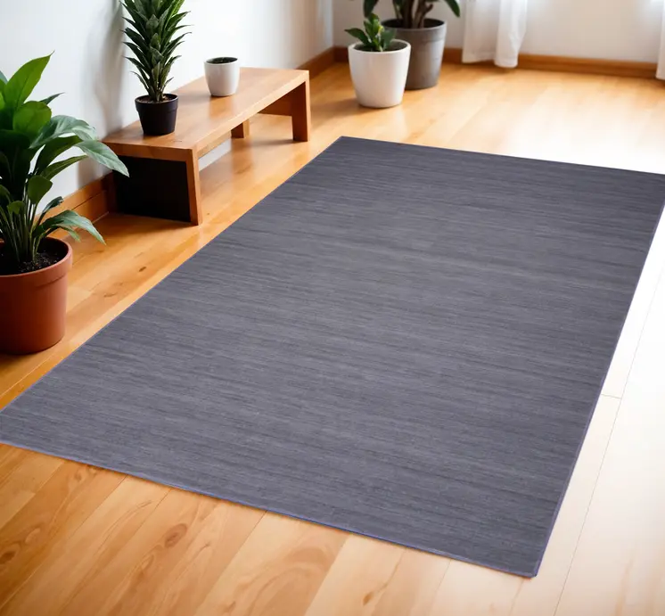 4' X 6' Navy Blue Abstract Washable Area Rug