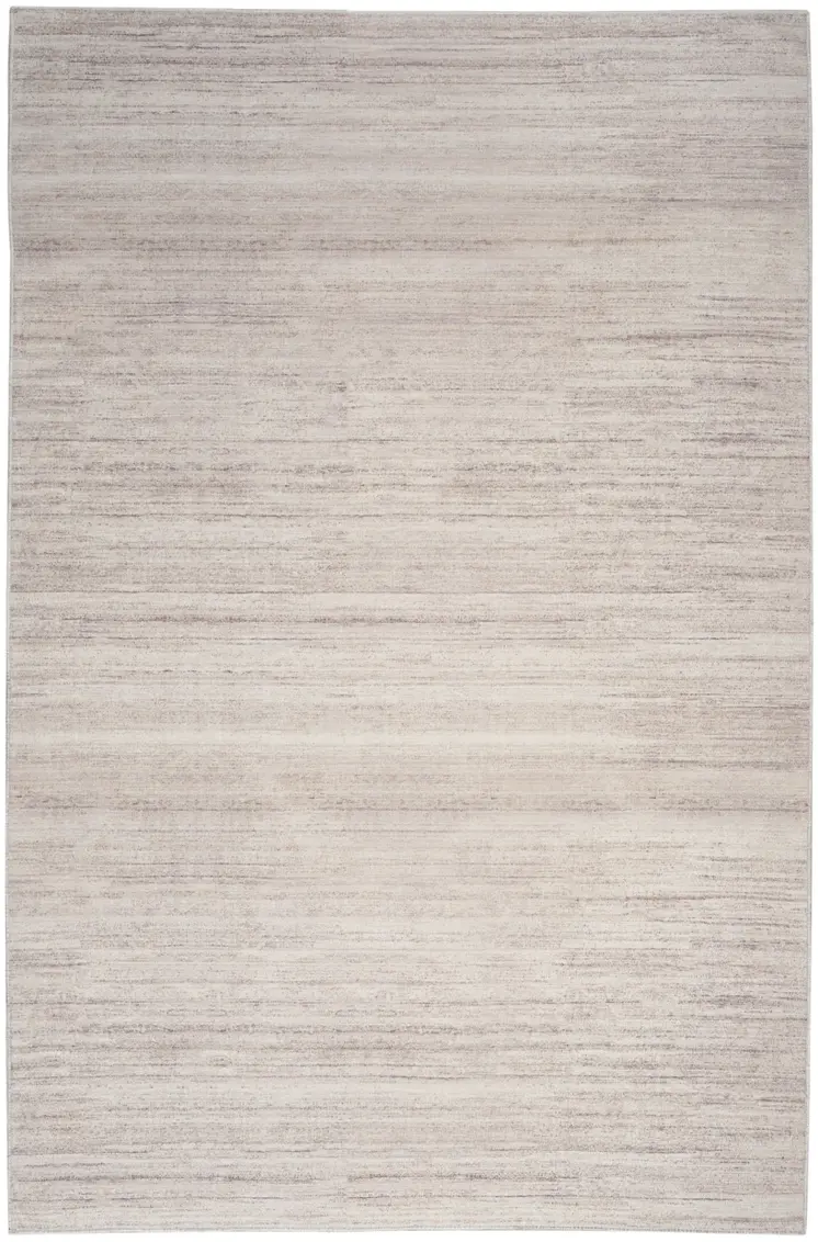 4' X 6' Ivory and Light Brown Abstract Washable Area Rug