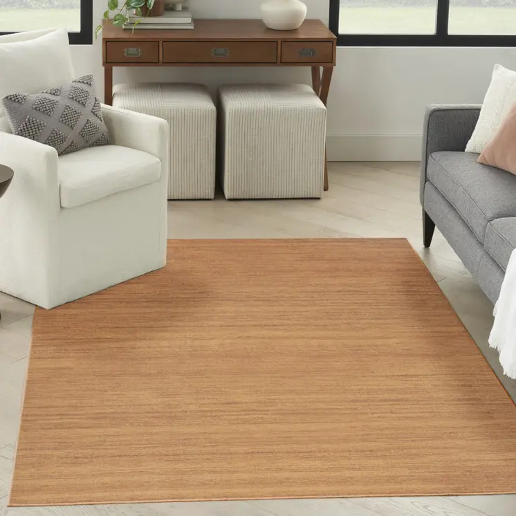 4' X 6' Copper Abstract Washable Area Rug