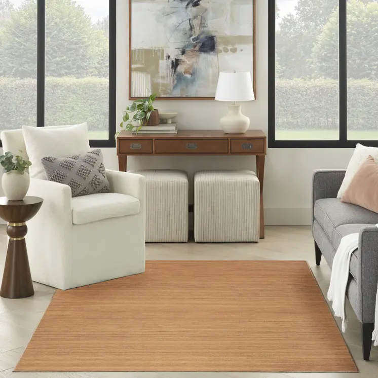 4' X 6' Copper Abstract Washable Area Rug