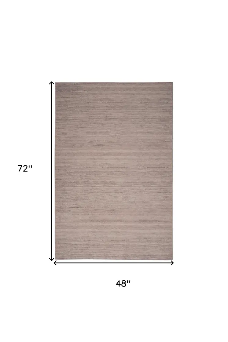 4' X 6' Gray Abstract Washable Area Rug