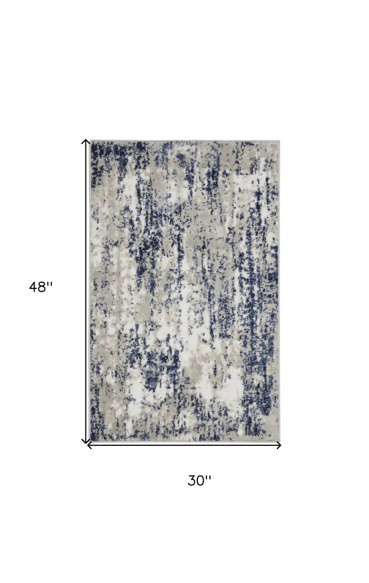 3' X 4' Ivory Abstract Area Rug