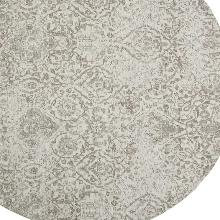6' Ivory Red And Brown Floral Distressed Runner Rug