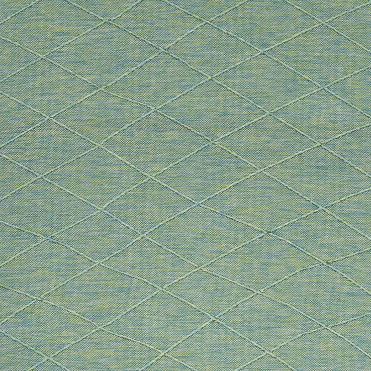 4' X 6' Blue Geometric Power Loom Non Skid Area Rug