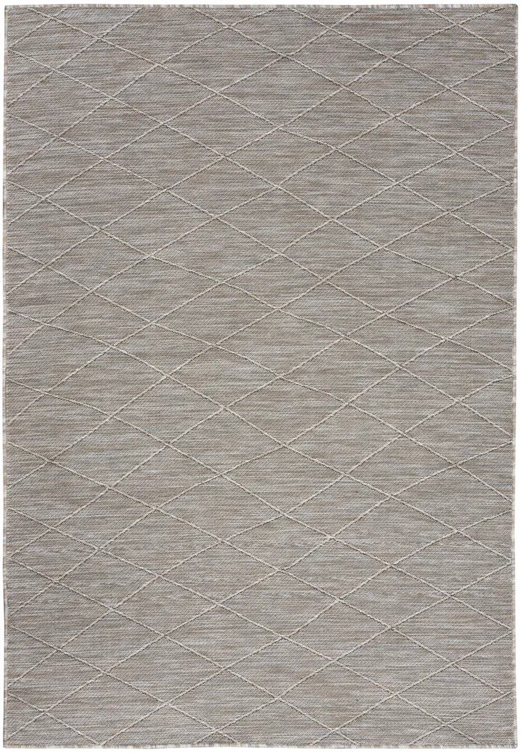 4' X 6' Gray Geometric Power Loom Non Skid Area Rug