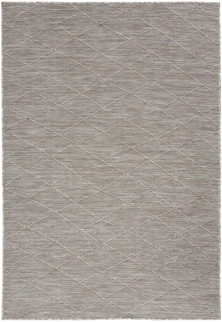 4' X 6' Gray Geometric Power Loom Non Skid Area Rug